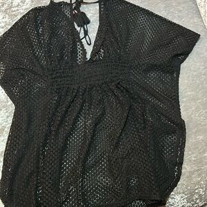 Black Post Beach Dress. See through